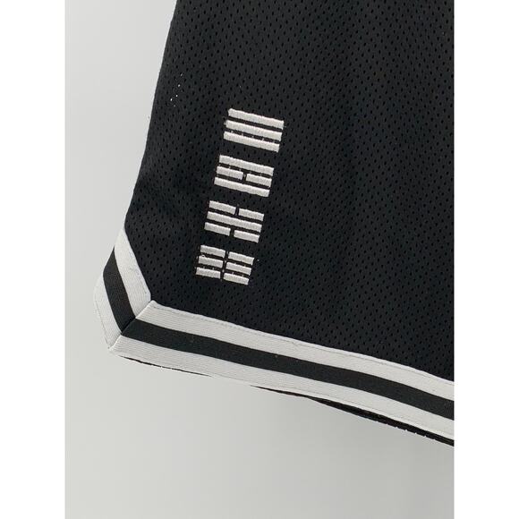 UNBRANDED Men's Black-White Mesh Drawstring Active Basketball Shorts SZ S - Picture 8 of 8